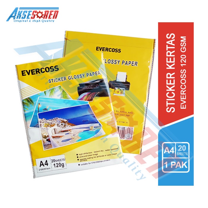 

Aksesoren Sticker Foto [Evercoss 120 Gsm] / Stiker Glossy Paper A4 / Stiker Print Poto