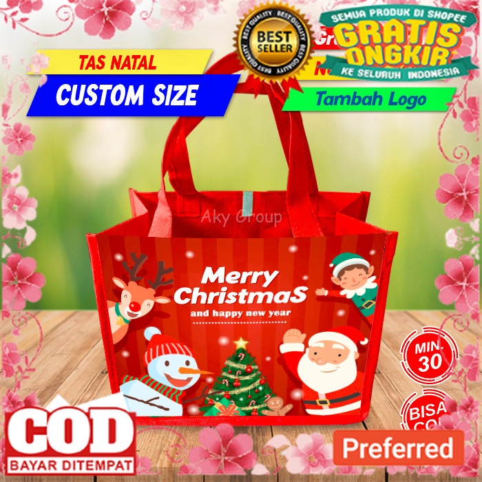 

CUSTOM SIZE Tas natal Tas bingkisan natal Tas souvenir natal Goodiebag natal// KOSTUM NATAL / POHON NATAL / AKSESORIS NATAL / HARI NATAL