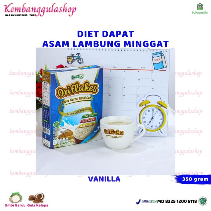 

[GOI] Oriflakes Slim Diet Sereal Umbi Garut Asam Lambung Gerd Maag 350 Gram - Vanilla