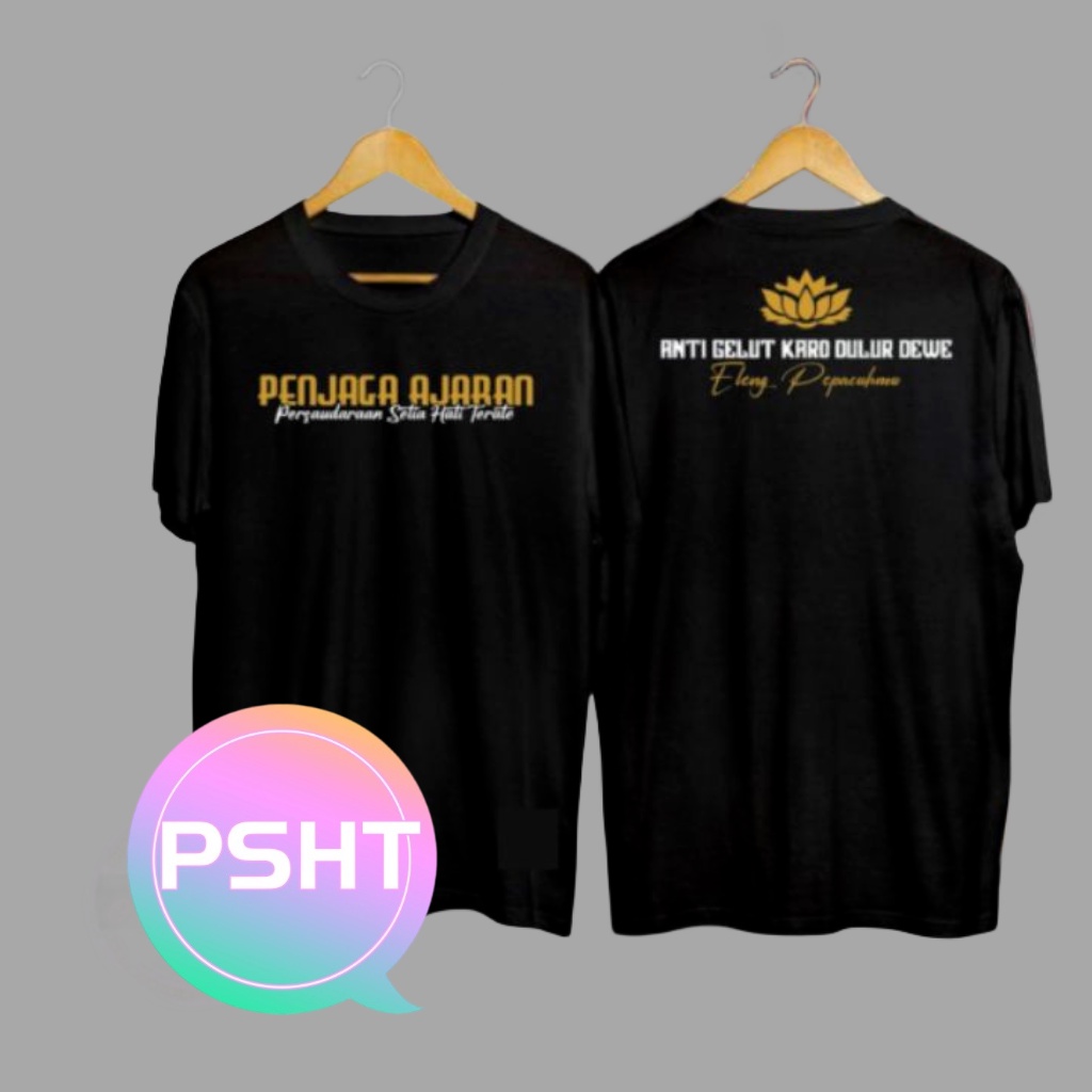 【cod】PSHT KAOS PSHT PENJAGA AJARAN (KODE B1) Unisex hitam dan putih lengan pendek untuk terlihat ker