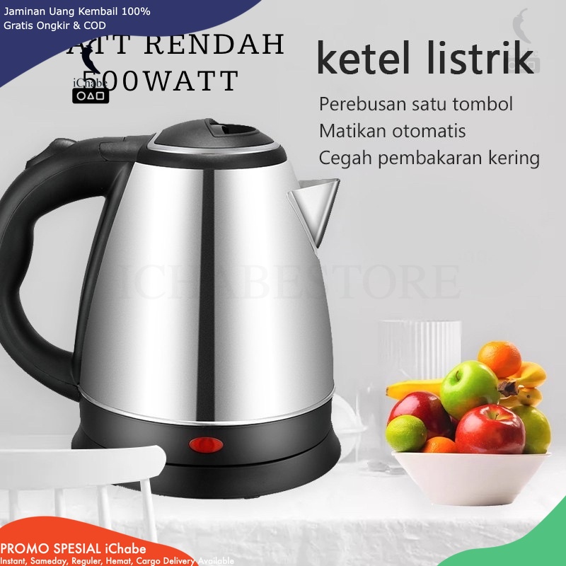 [BISA COD] K7M TEKO LISTRIK 2L STAINLESS 500WATT / KETEL LISTRIK 2 LITER PEMASAK AIR PANAS PEMBUAT K