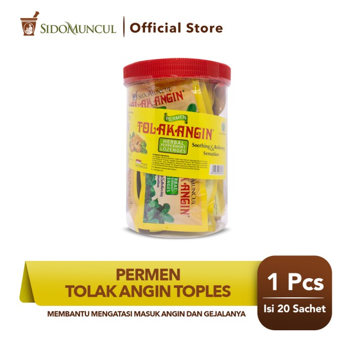 

[KUALITAS TERBAIK] Sido Muncul Permen Tolak Angin Toples 20's Masuk Angin