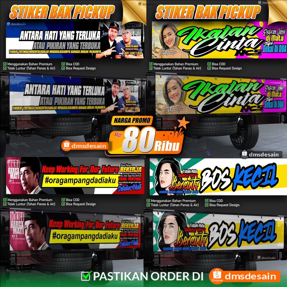 STIKER PINTU BAK BELAKANG L300, STIKER PINTU BAK PICK UP