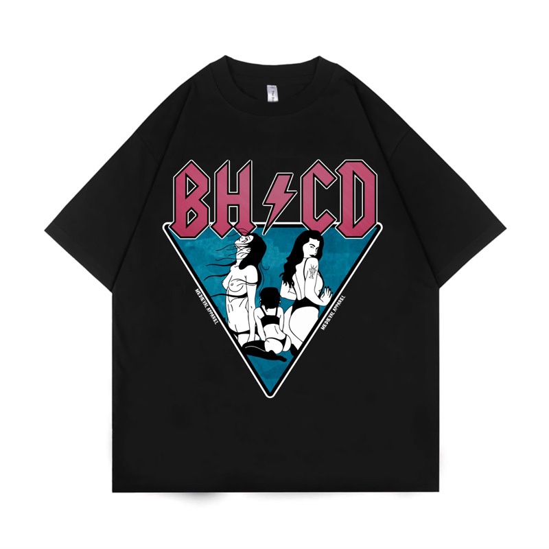 Kaos Baju BH/CD Plesetan Band ACDC Live In Concert World Tour | T-shirt Oversize hitam Parodi | Meta