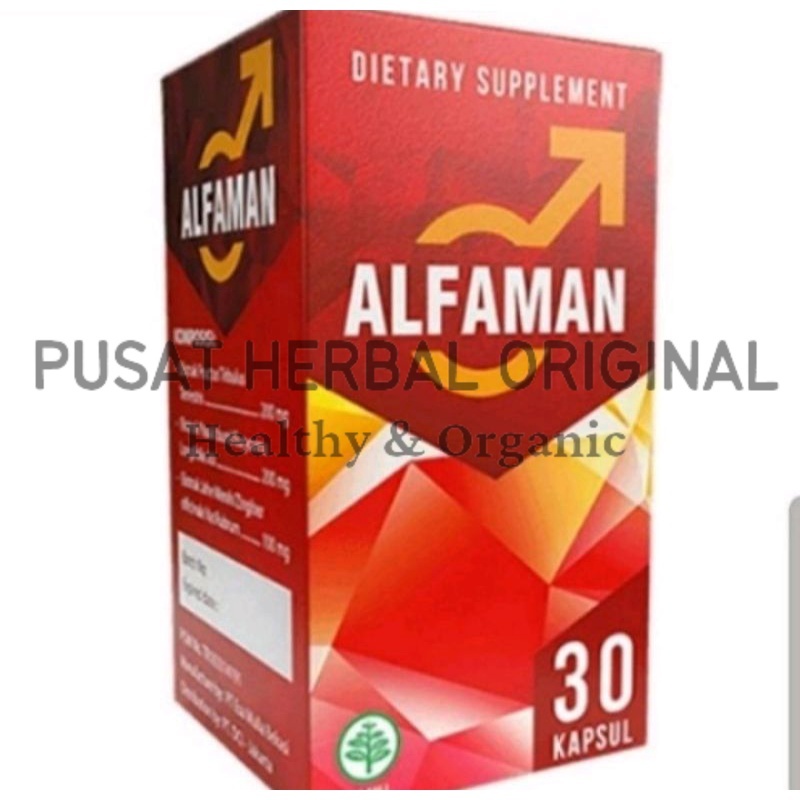 Alfaman Asli Obat Kuat Herbal Stamina Pria Original isi 30 caps( Gratis Ongkir)