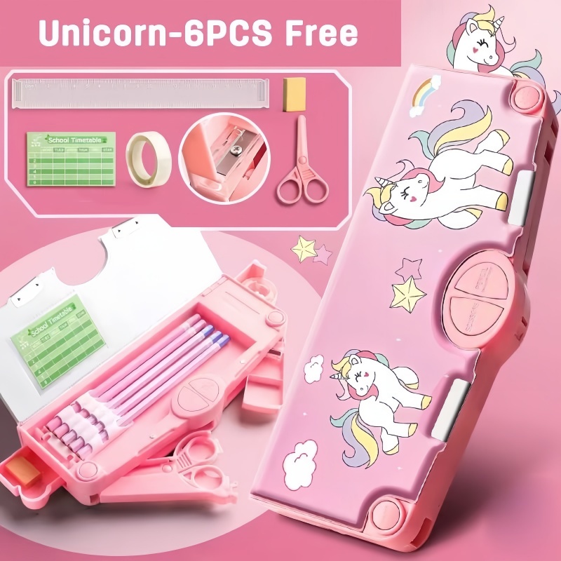 

Kotak Pensil Alat Tulis Hari Anak Kotak Pena Otomatis Anak-anak Penyimpanan Alat Tulis Lapisan Ganda TK Sekolah Dasar dengan Pisau Pena-YuanYuanMall