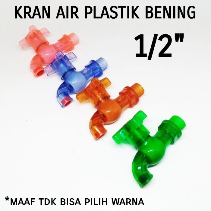 Kran air 1/2" inch Kran air tembok Kran plastik bening 1/2 inch