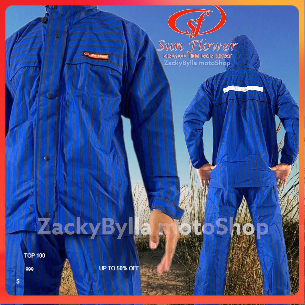 Jas Hujan Sunflower Motif Original Setelan Jaket dan Celana ready