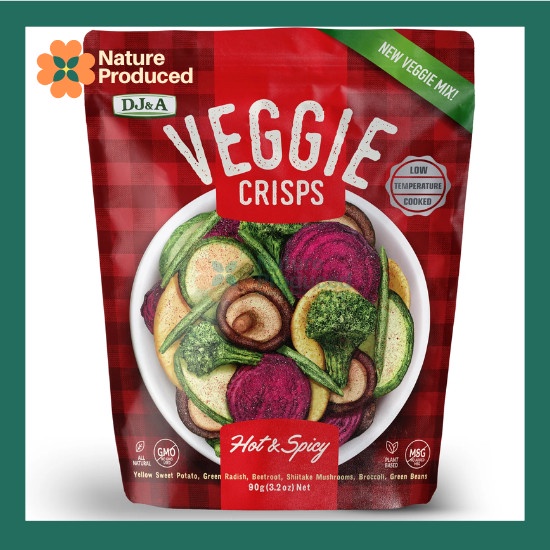 

DJ&A Veggie Crisps Hot & Spicy 90g Snack Import Sayuran Pedas