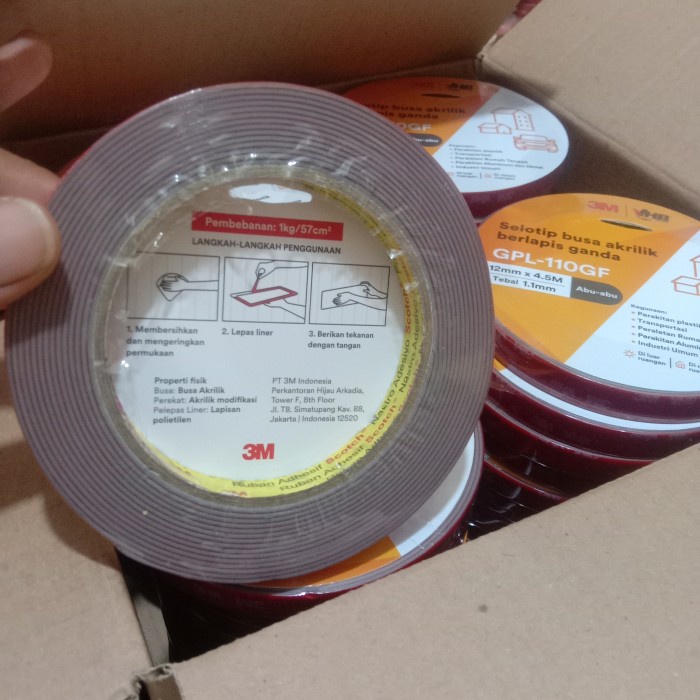 

Double Tape 3M VHB 24mm Super Kuat Super Lengket - 12mm x 4,5 M