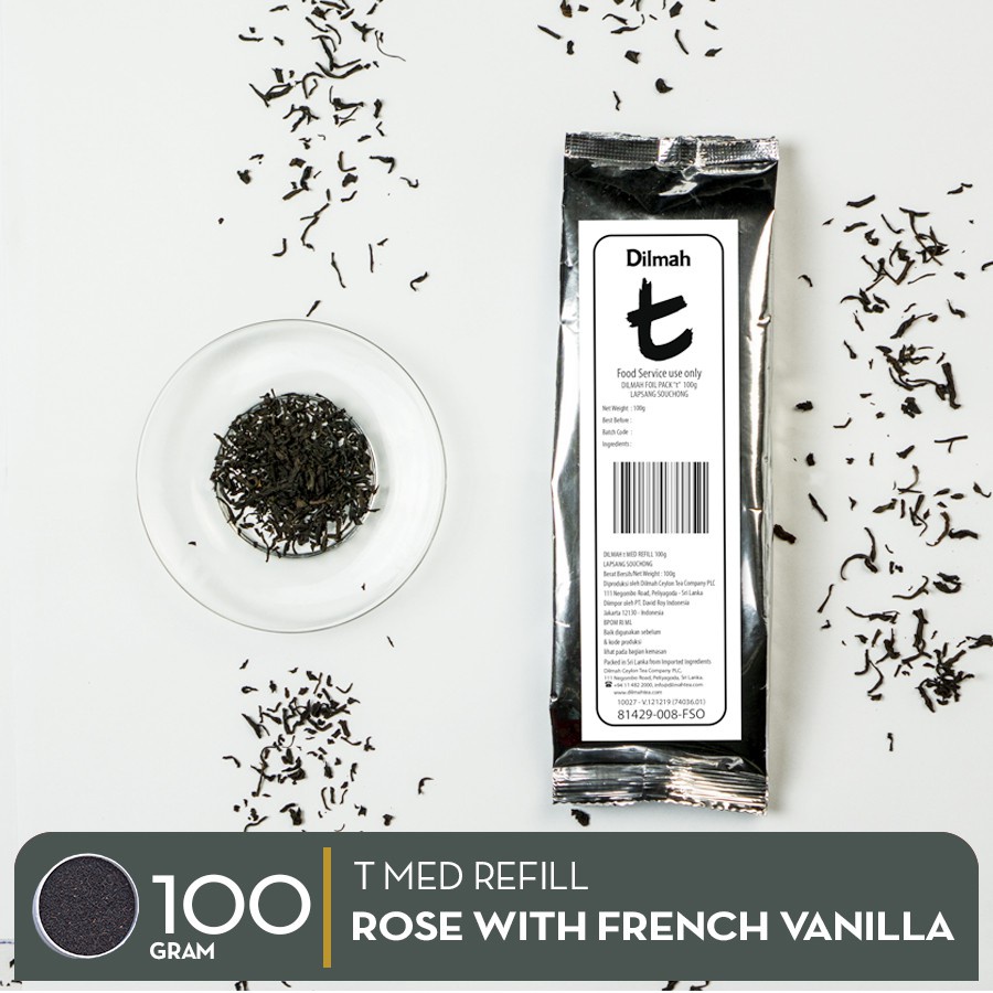 

Dilmah T Med Refill Rose With French Vanilla 100gr - Loose Tea - Daun Teh Kering