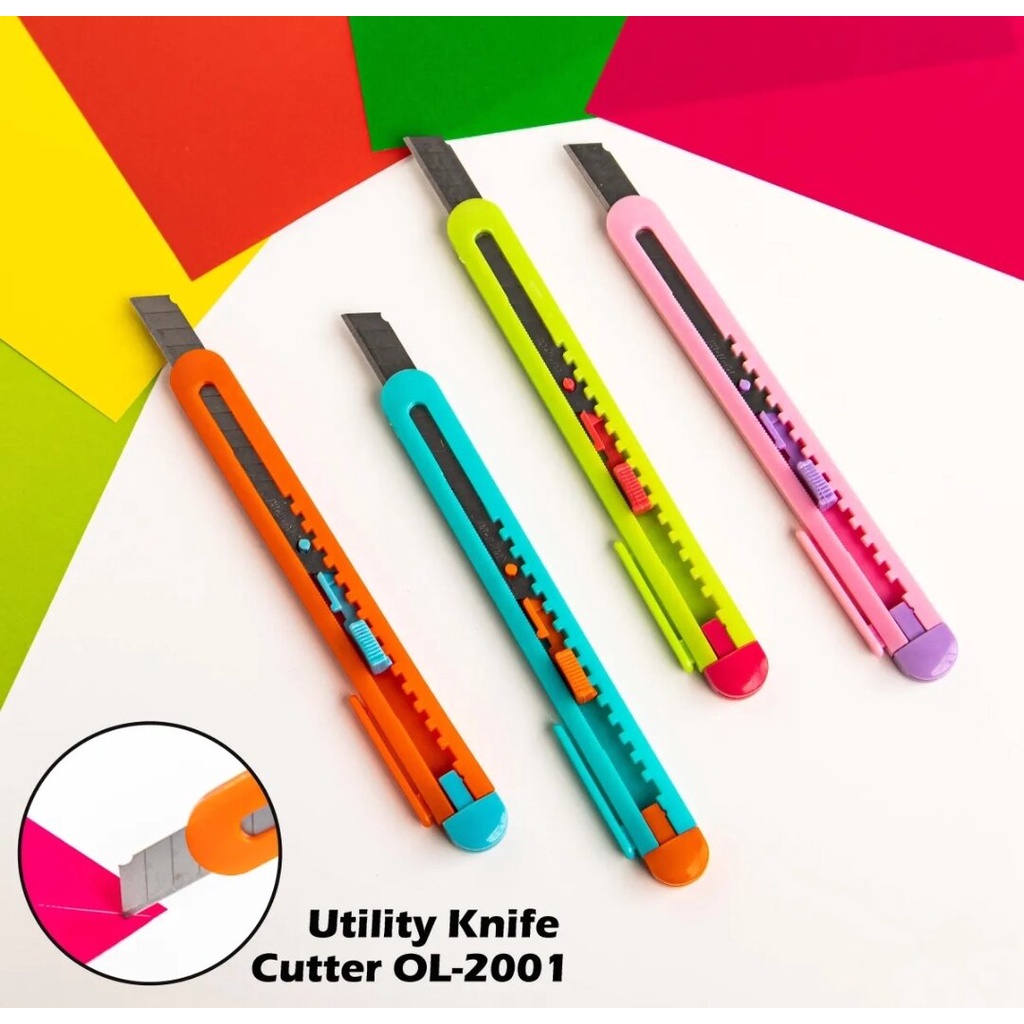 

Utility Knife Cutter Blade / Kater / Cutter Warna Retrectable Blade (OL-2001) 1 Pcs