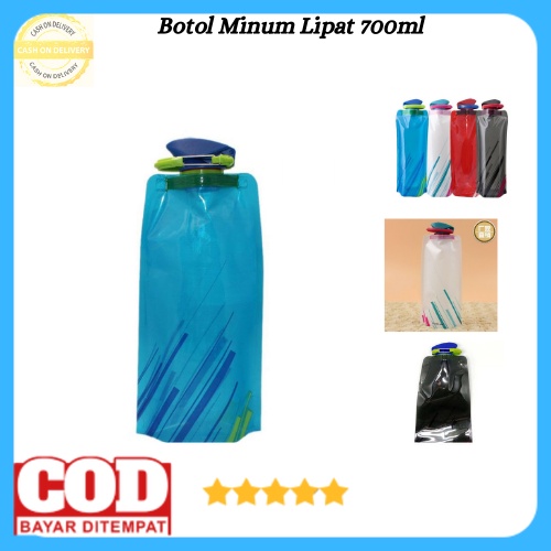 Botol Minum Lipat 700ml/Botol Minum Lipat Bahan Plastik/ Botol Minum Lipat Unik Simpel untuk Dibawah