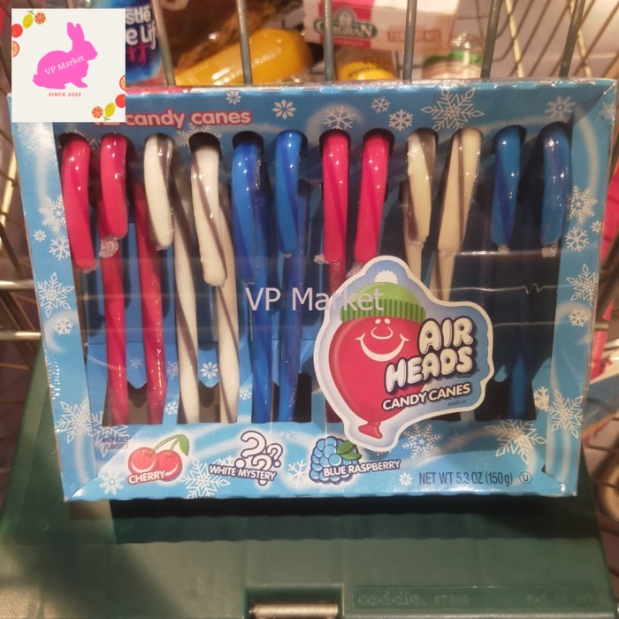 

permen tongkat candy can air heads Cherry white mystery blue rasberry