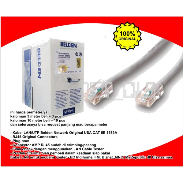 KABEL LAN UTP cat 5e BELDEN made in USA ORIGINAL METERAN