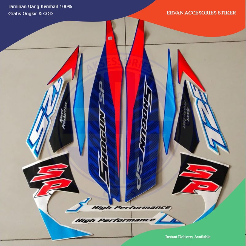 Striping Suzuki Shogun sp 125 r 2009 2010 biru body standar  murah