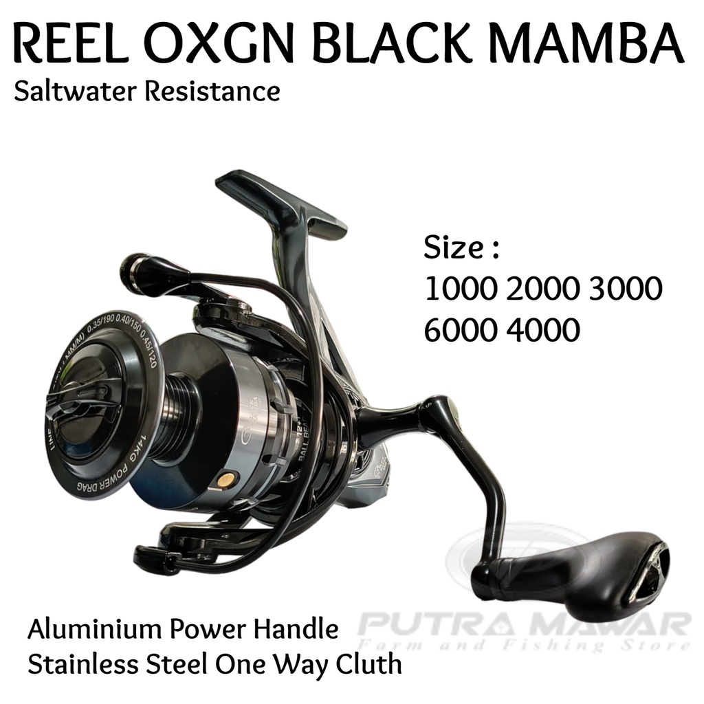 Reel Spinning Oxgn Black Mamba Saltwater Game 1000 2000 3000 4000 6000 Power Handle Aluminium Spool 