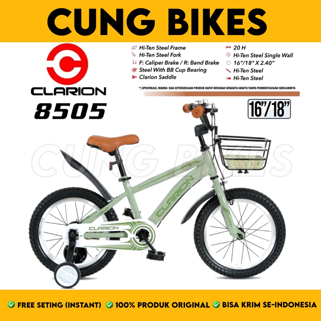 Sepeda Anak Laki & Perempuan BMX Mini  Ukuran 16 18 Inch CLARION 8505 Keranjang