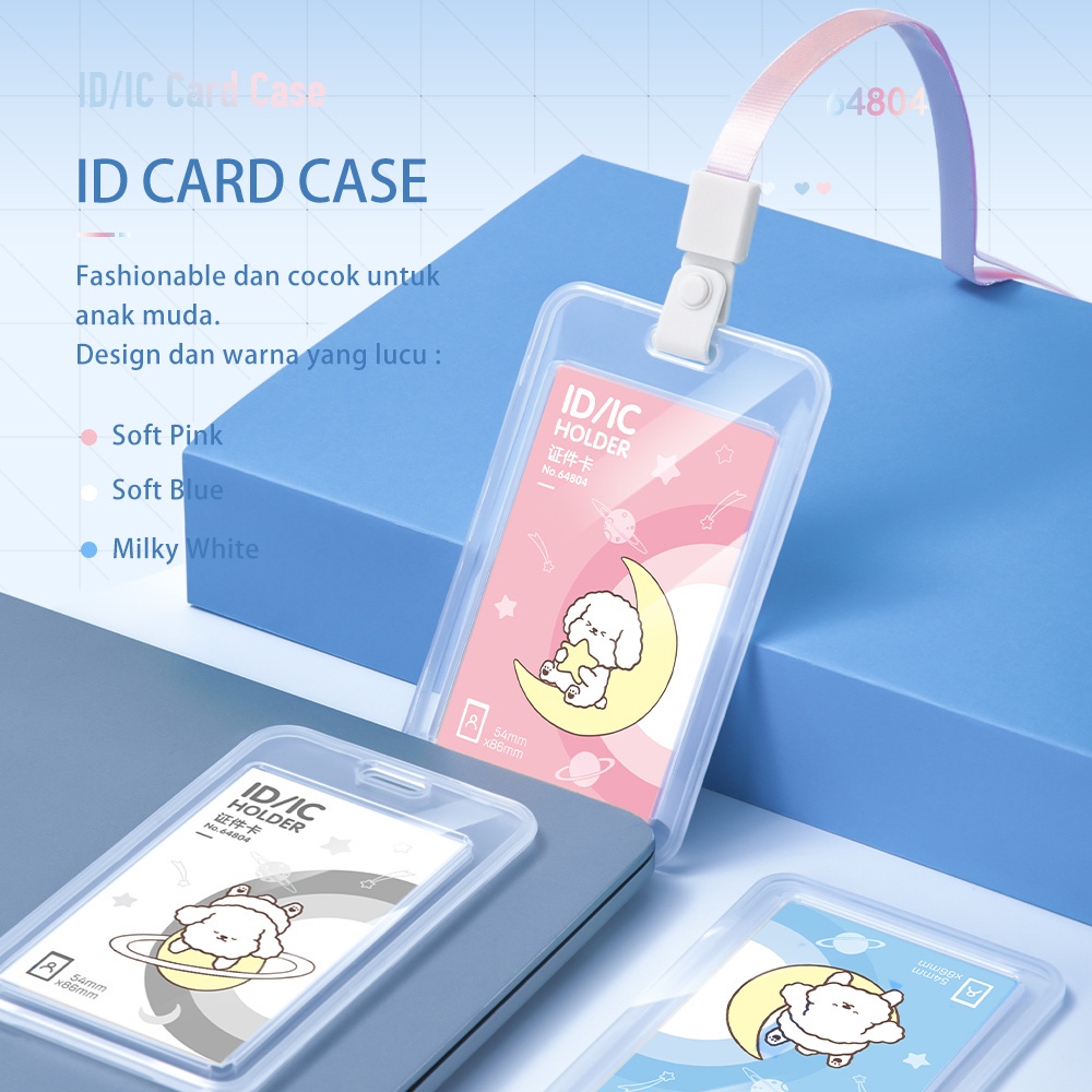 

INDO DELI NAME TAG PEGAWAI KARTU TANDA PENGENAL MOTIF DOODLE ALAT KANTOR MURAH WARNA PUTIH/PINK/BIRU LANYARD BISA DITARIK 6480X