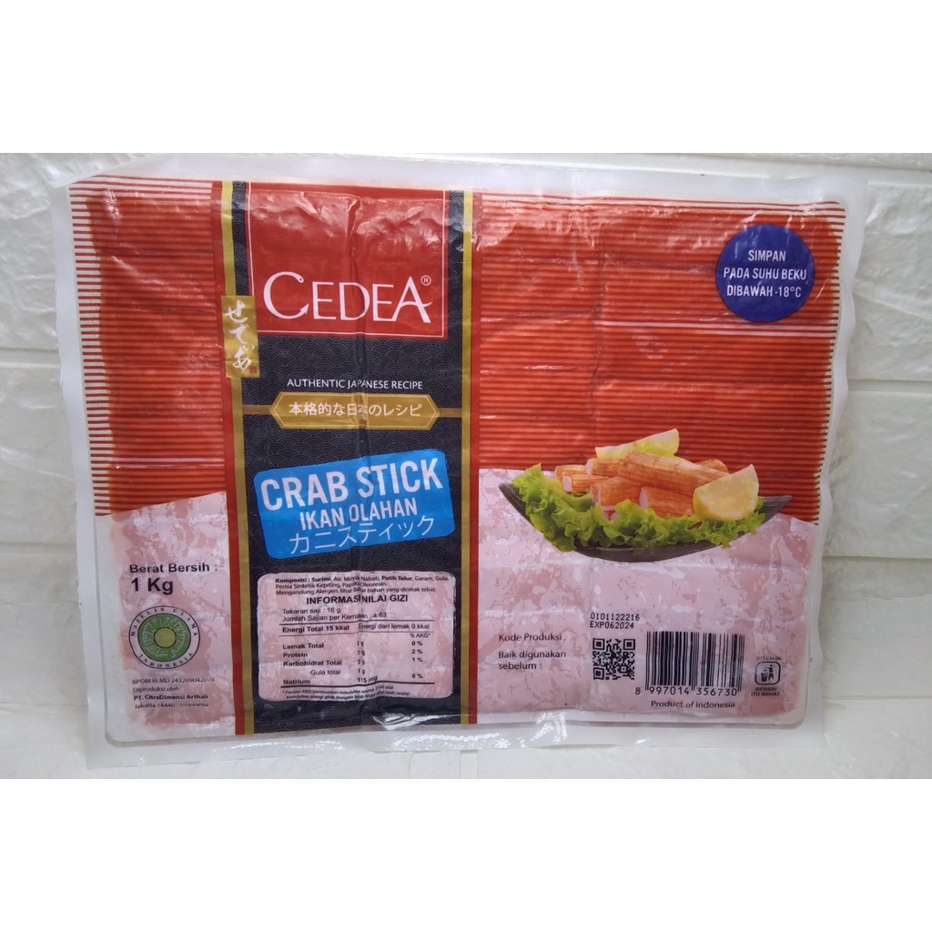 

Cedea Crab Stick 1kg I FROZEN FOOD BOGOR HALAL