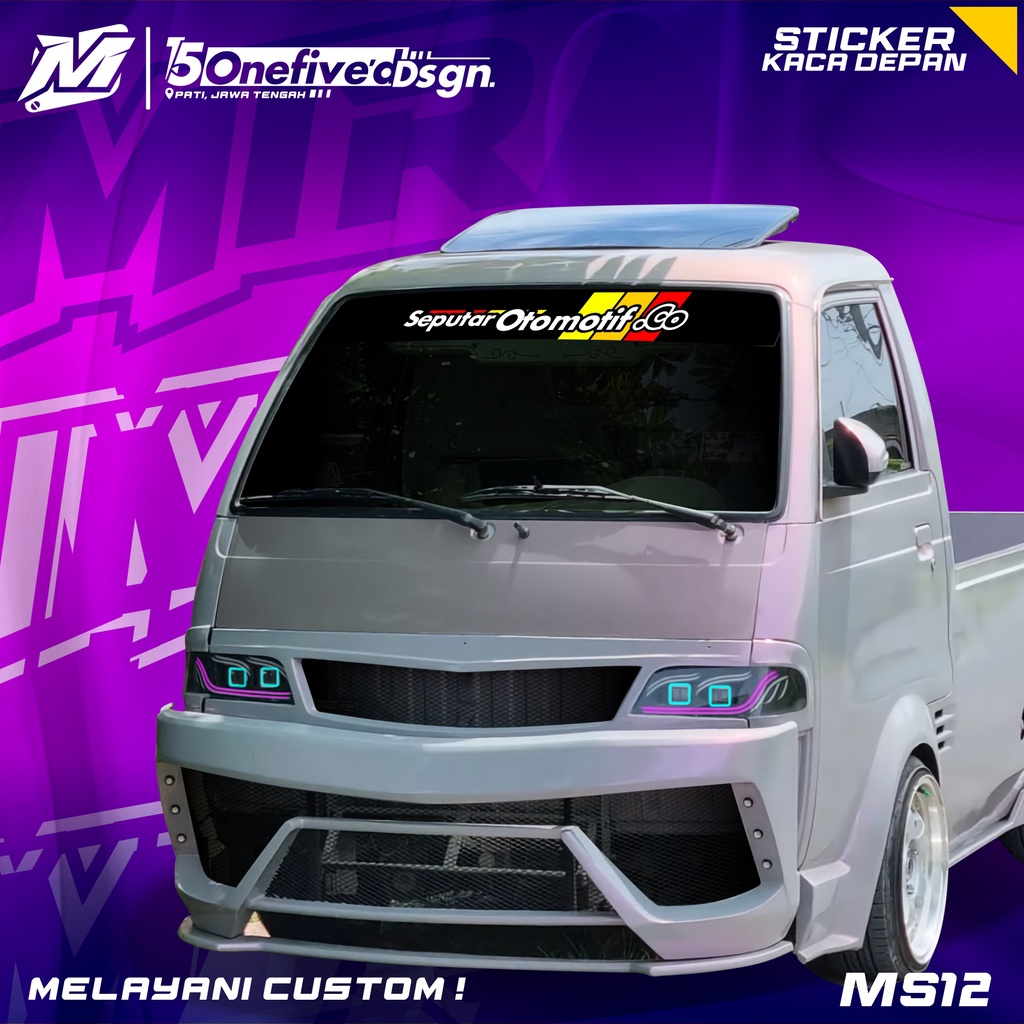 STIKER KACA DEPAN MOBIL TRUCK PICKUP MODIFIKASI CUSTOM UNIVERSAL. BISA REQUEST NAMA SENDIRI 