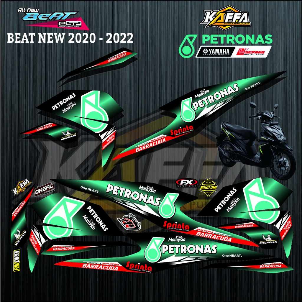 Variasi Motif Lis Striping Beat Deluxe - Stiker Motor Honda Beat Street 2020 Beat baru fi petronas S