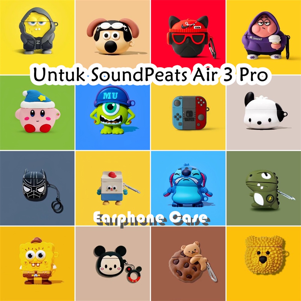 Umstore Untuk SoundPeats Air 3 Pro Case Kartun Puppy & Jahit Soft Silicone Kasus Telpon telinga Earp