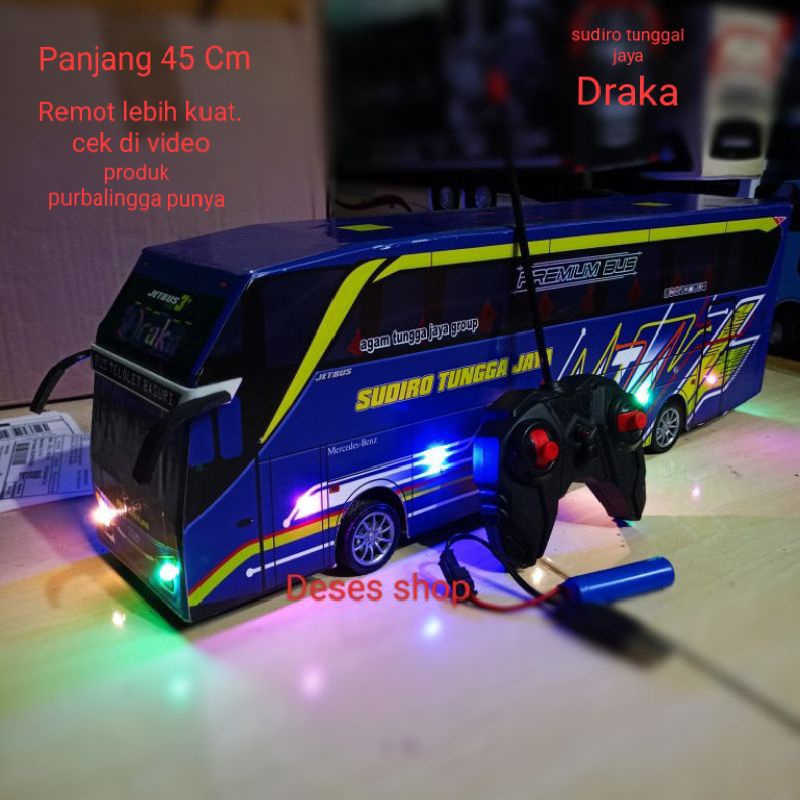 Miniatur Bus Tolelet Basuri Remote Control Baterai Cas Full Variasi
