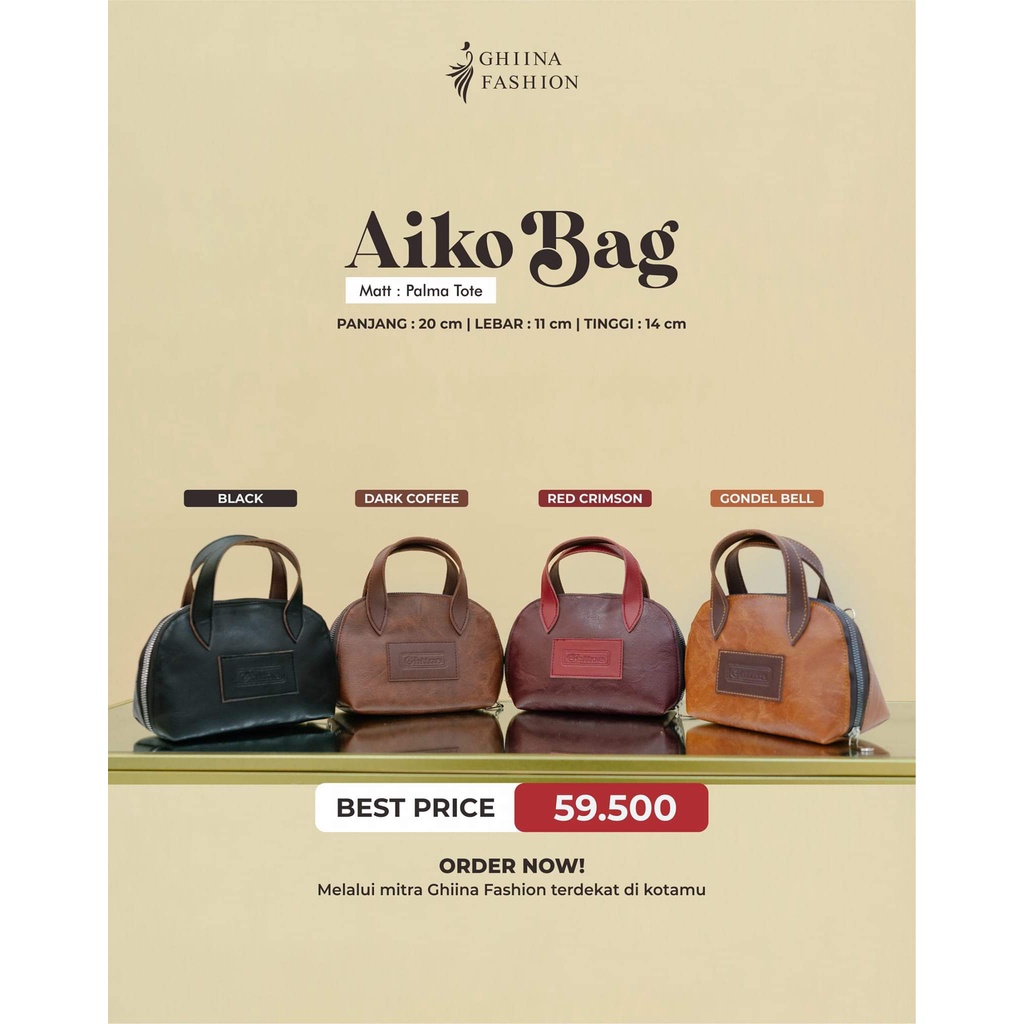 AIKO BAG BY GHINA FASHION tas hand bag wanita mini dewasa elegan unik cantik