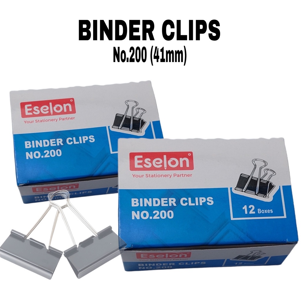 

(12Pcs) Penjepit Kertas/Binder Klip/Binder Clip No.200 ESELON