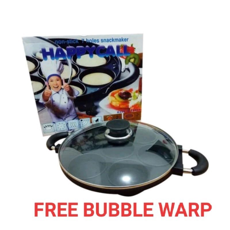 Cetakan kue Happy call 7 lubang datar kue pukis cetakan 8 datar 4 lubang kue apem cetakan kue terang