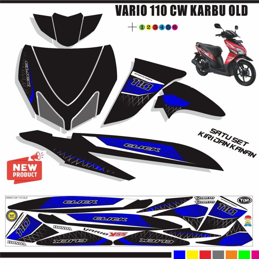 STRIPING MOTOR HONDA  VARIO 110 KARBU VARIASI STIKER VARIO CW 110 OLD / VARIO LAMA STIKER KEREN