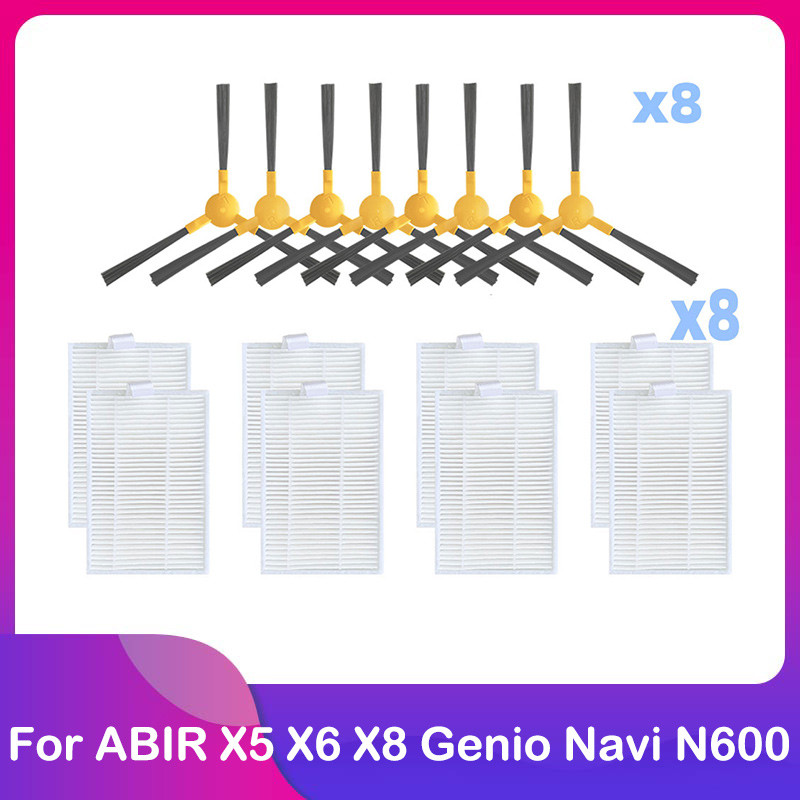 Compatible for ABIR X5 X6 Genio Navi N600 Redmond RV-R650S RV-R670S Parts Accessories 3-Arm Side Bru