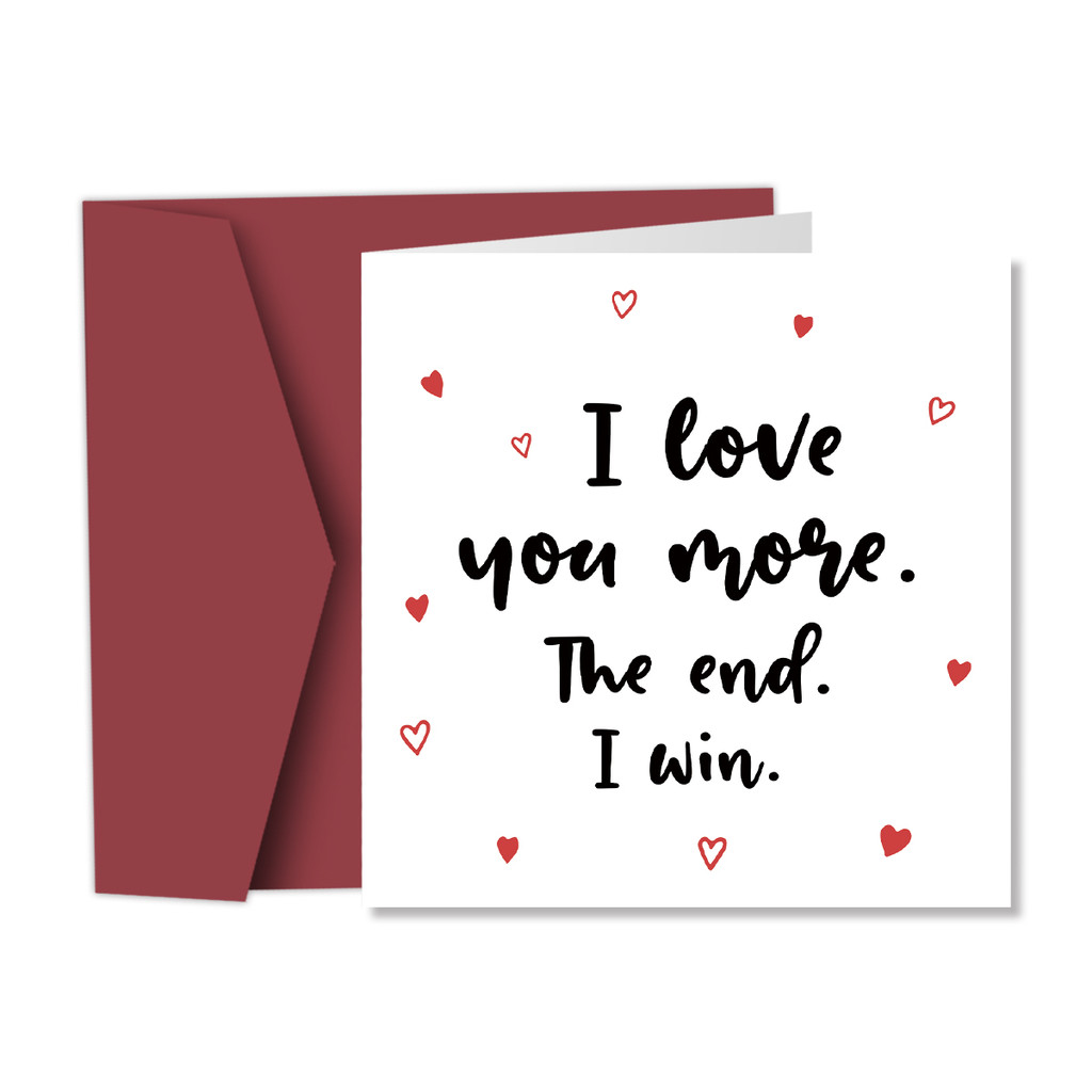 

I Win and I Love You More" Greeting Card with Envelope,Romantic Anniversary Birthday Card for Husband Wife Boyfriend Girlfriend