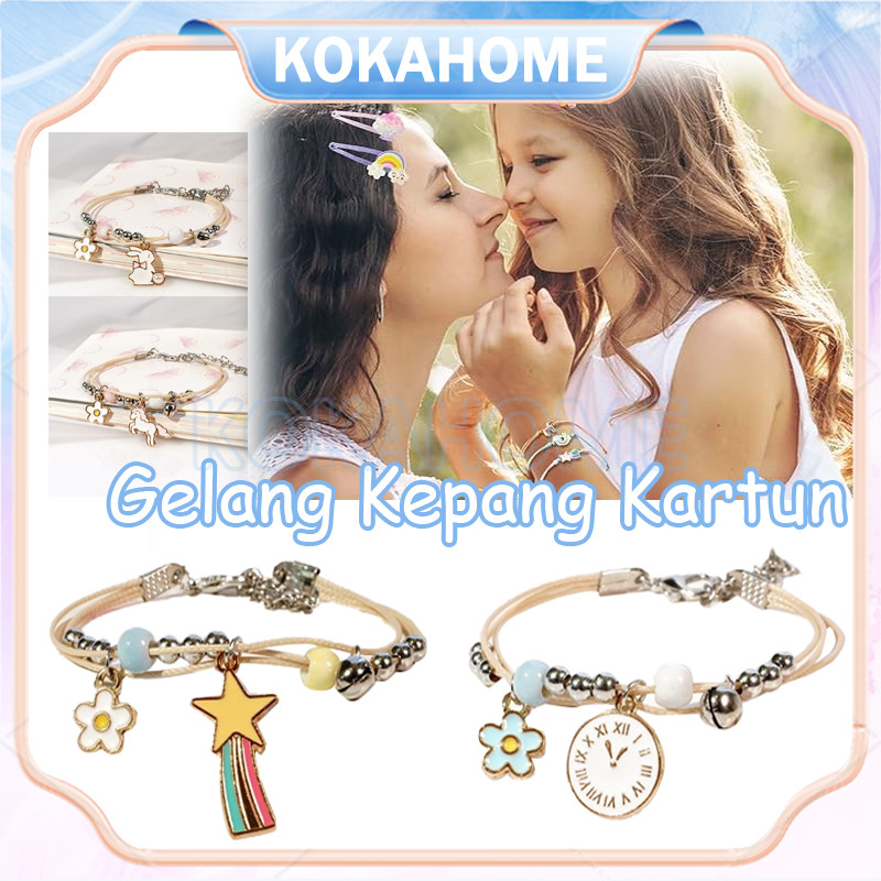 1 Pcs gelang ️️wanita korea berlian mewah / liontin daisy kartun keramik manik perhiasan