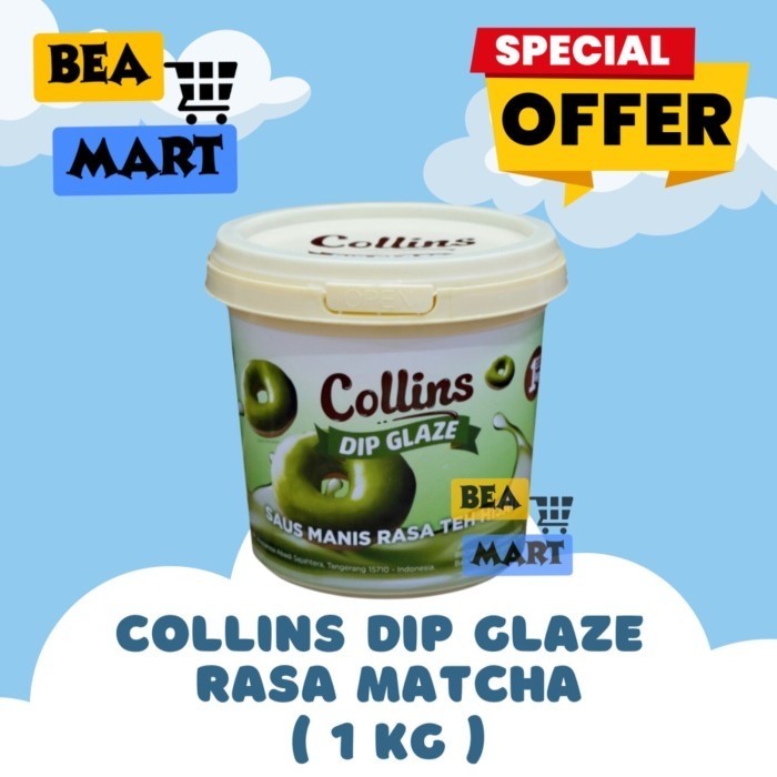 

COLLINS DIP GLAZE MATCHA 1 kg | Selai Topping Roti Donat Green Tea Teh Hijau 1kg