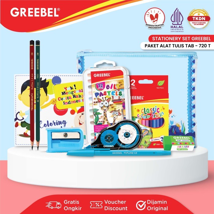 

TERMURAH GREEBEL Paket Alat Tulis (SET 720 T) / Stationary / Stationery Set / Alat Tulis Sekolah / Alat mewarnai Anak