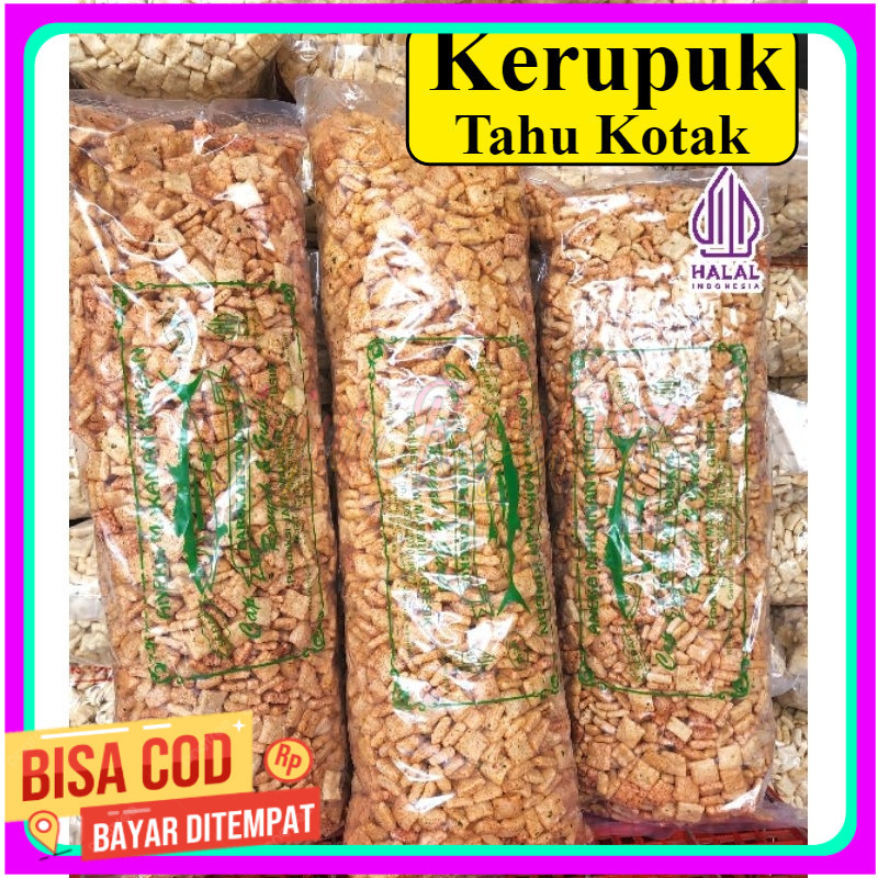 

1ball kerupuk tahu kotak pedas daun jeruk (1kg) camilan medan
