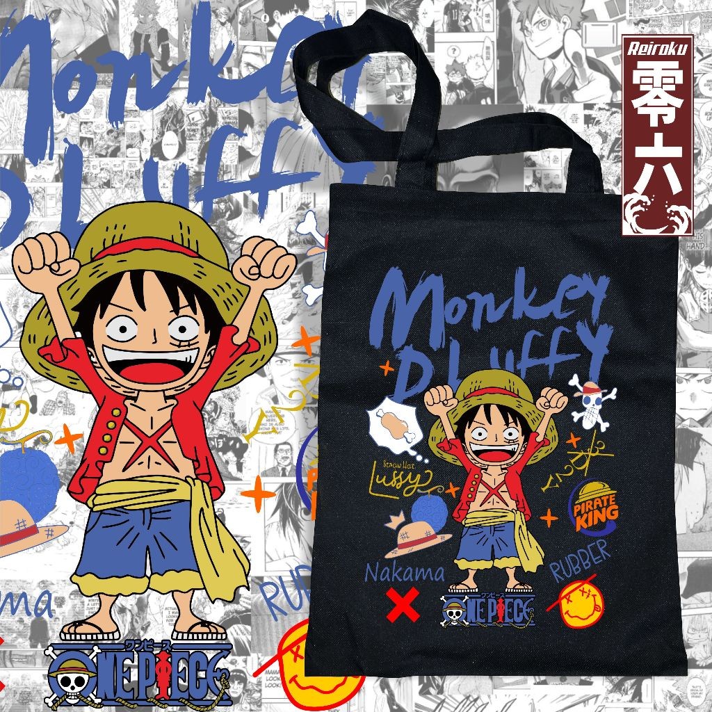 Tas Totebag Anime luffy burger one piece