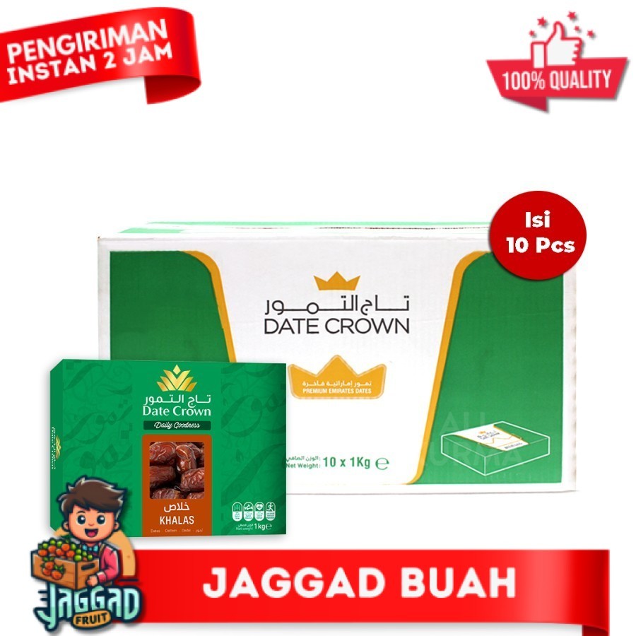 

Kurma Date Crown Khalas 1 kg TB - 1 Dus (isi 10 pcs) JAGGA FRUIT