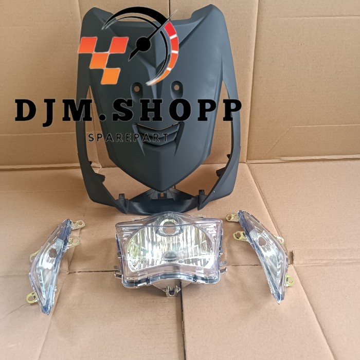 cover tameng dasi depan + reflektor sein beat karbu hitam doff