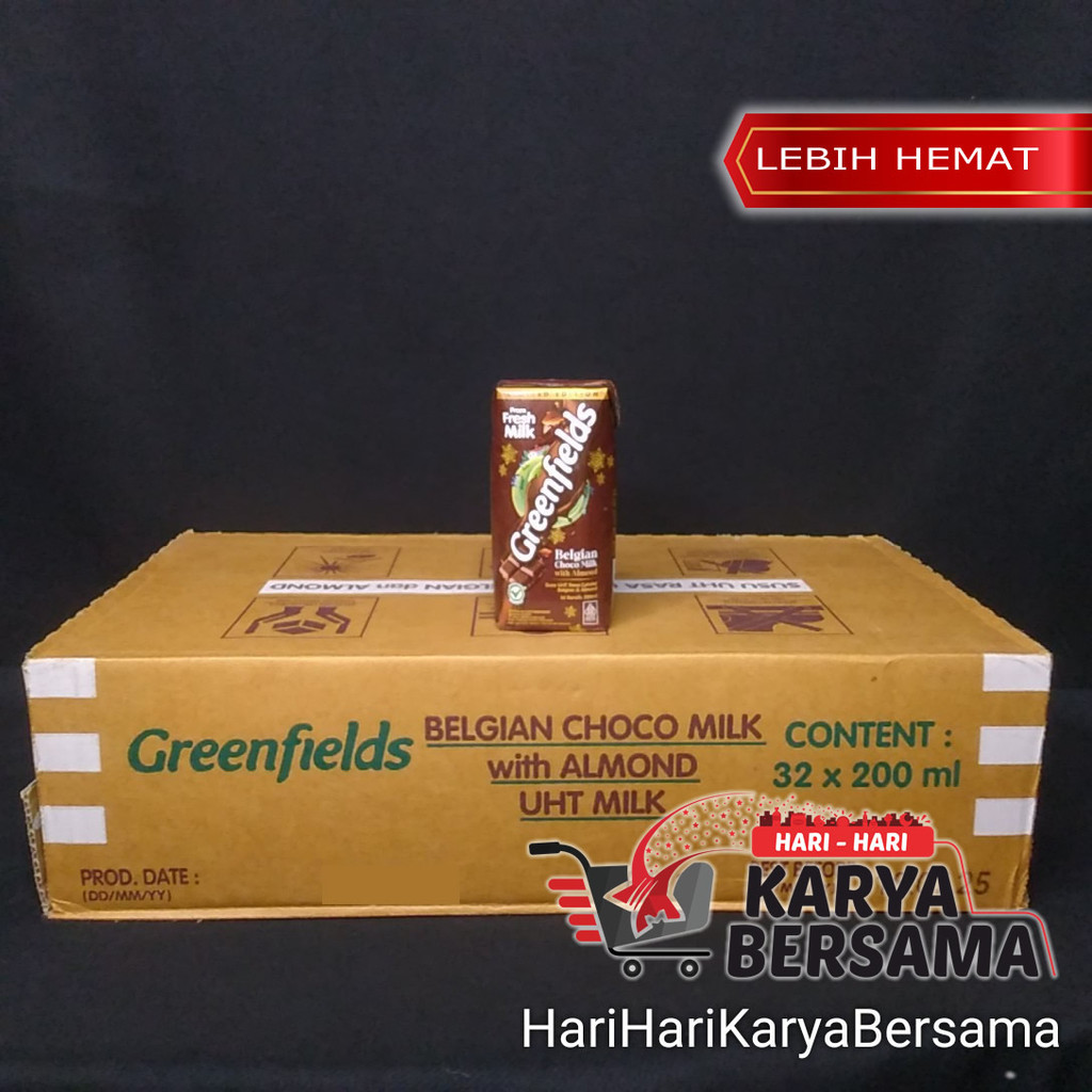 

MINUMAN SUSU GREEN FIELDS UHT BELGIAN CHOCO MILK ALMOND 32'S X 200ML