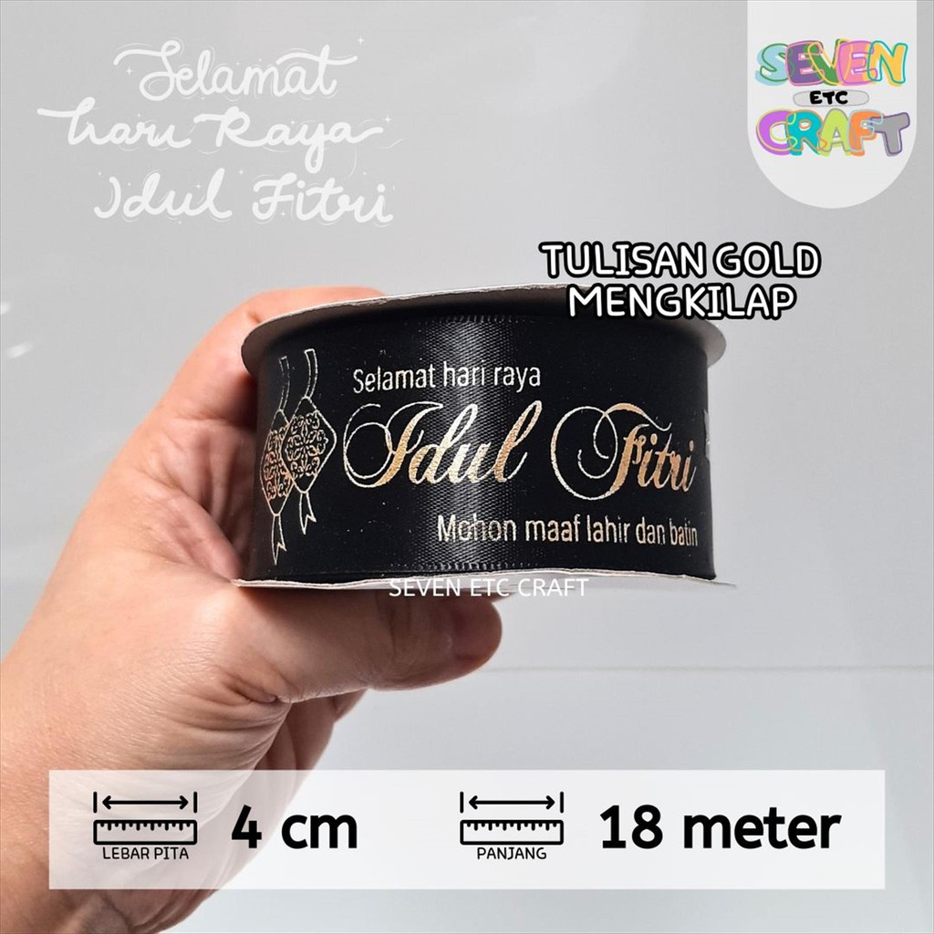 

Pita Satin Idul Fitri Lebaran Premium 1,5 inch Black