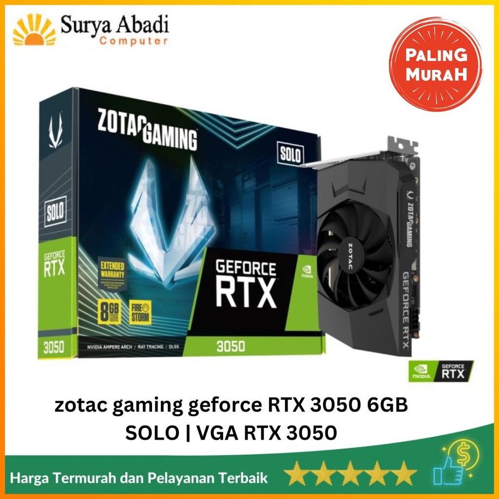 VGA Graphic card zotac gaming geforce RTX 3050 6GB SOLO | VGA RTX 3050