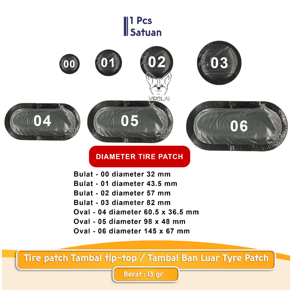 Tire patch Tambal tip-top / Tambal Ban Luar Tyre Patch