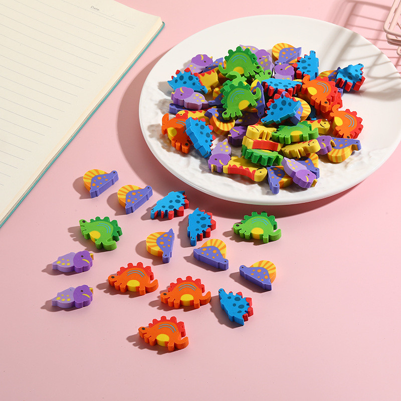 

10Pcs/Lot Cute Cartoon Dinosaur Eraser Rubber Pencil Erasers Small Dinosaur Animal Eraser Kawaii Stationary Kids School Supplies