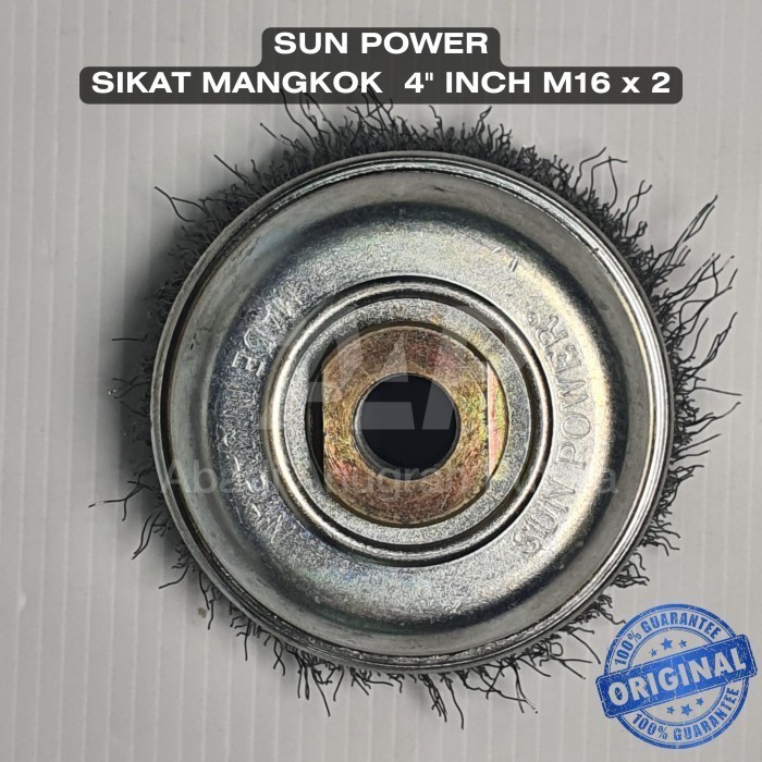 Sikat Mangkok Kawat Baja SUN POWER 4 inch M16x2 Cup Brush Gerinda 4" AN-100 M16 x 2 JAPAN