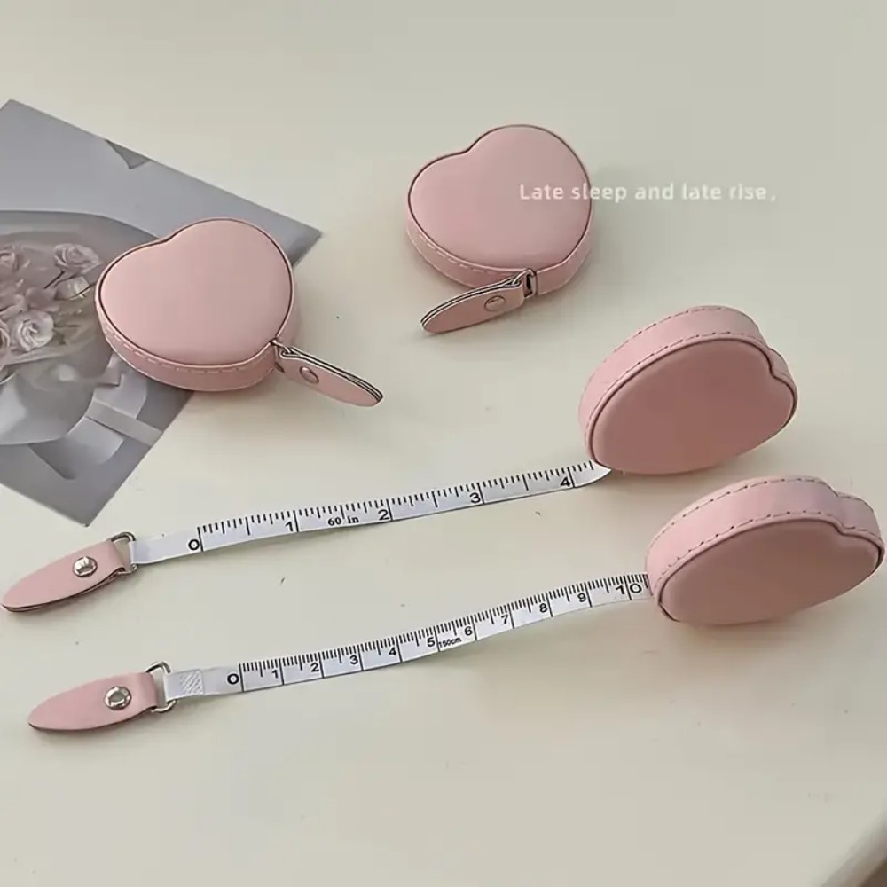 

1pc PU Leather Love Heart Small Tape Measure,Waist Chest Tape Measure,Home Measuring Cloth Ruler,Multi-Purpose Mini Ruler,59in