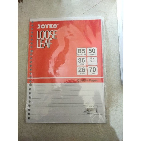 

(1pack) Loose leaf B5 garis isi 50 lembar