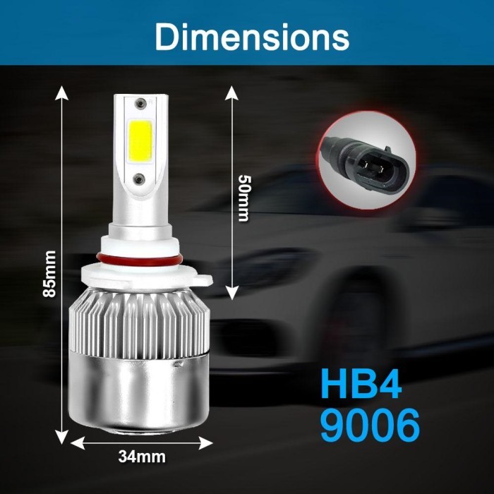 [[CONIXX]]Promo Lampu Utama Mobil LED Headlight C6 SILVER H1 H3 H4 H7 H11 HB3 HB4 - C6 SIlver HB4